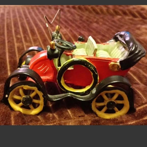 Vintage Capodimonte Ceramic Old Car Renault Italy 1904 Hand Painted - Picture 2 of 10